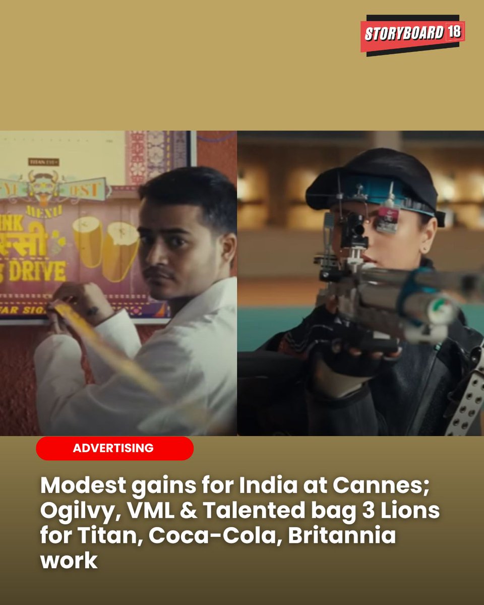 Storyboard18 (@brandstoryboard) on Twitter photo Ogilvy’s ‘Eye Test Menu’ for The Titan Company; VML India’s ‘The Girl who played the Tutari’ for Coca-Cola and ‘Avani’s Gold’ for Britannia Marie Gold secured a Bronze and 2 Silver Lions, on Day 2 of Cannes Lions.
By <a href="/Kashmeerawrites/">Kashmeera Murthy (She/Her)</a>
storyboard18.com/advertising/mo… Ogilvy’s ‘Eye Test Menu’ for The Titan Company; VML India’s ‘The Girl who played the Tutari’ for Coca-Cola and ‘Avani’s Gold’ for Britannia Marie Gold secured a Bronze and 2 Silver Lions, on Day 2 of Cannes Lions.
By <a href="/Kashmeerawrites/">Kashmeera Murthy (She/Her)</a>
storyboard18.com/advertising/mo…
