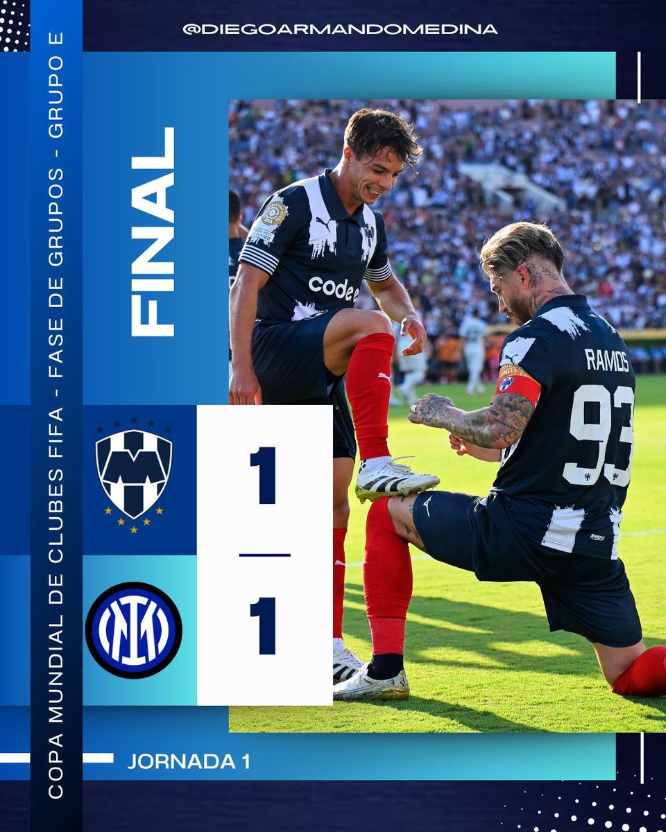 DiegoArmaMedina's tweet photo. ¡HISTORIA PURA!

@Rayados iguala ante el subcampeón de Europa.

Gran arranque de Mundial de Clubes para el Monterrey.

¿Con qué se quedan? https://t.co/iyS2ku82ax