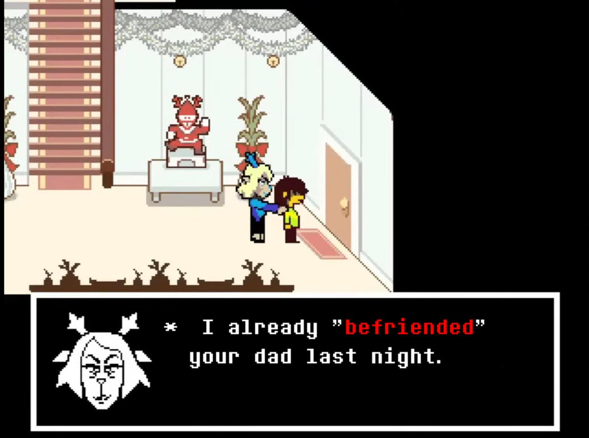 UltrusBot's tweet photo. Can't believe she said this
#deltarune https://t.co/Q0GiBFYGjX