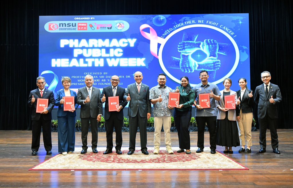 MohdShukriYajid's tweet photo. Officiated the @MSUmalaysia  Pharmacy Public Health Week 2025, organised by the School of Pharmacy—a timely initiative and platform for advancing university–industry healthcare partnerships. #MSUsdg #PPHW2025 https://t.co/1ZOe8i6Lxd