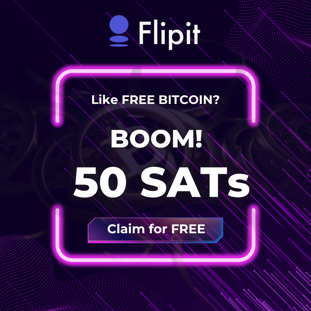 No #Bitcoin ? - No Problem

One Tap. 50 SATs. Let’s Flipit.

Claim for #FREE : t.me/Flipit_officia…

#P2E #Web3Gaming #web3 #CryptoCommunity #cryptocurrency #crypto #SATs $BTC #flipit #goodgames #gg #telegram #Speed #SpeedWallet
