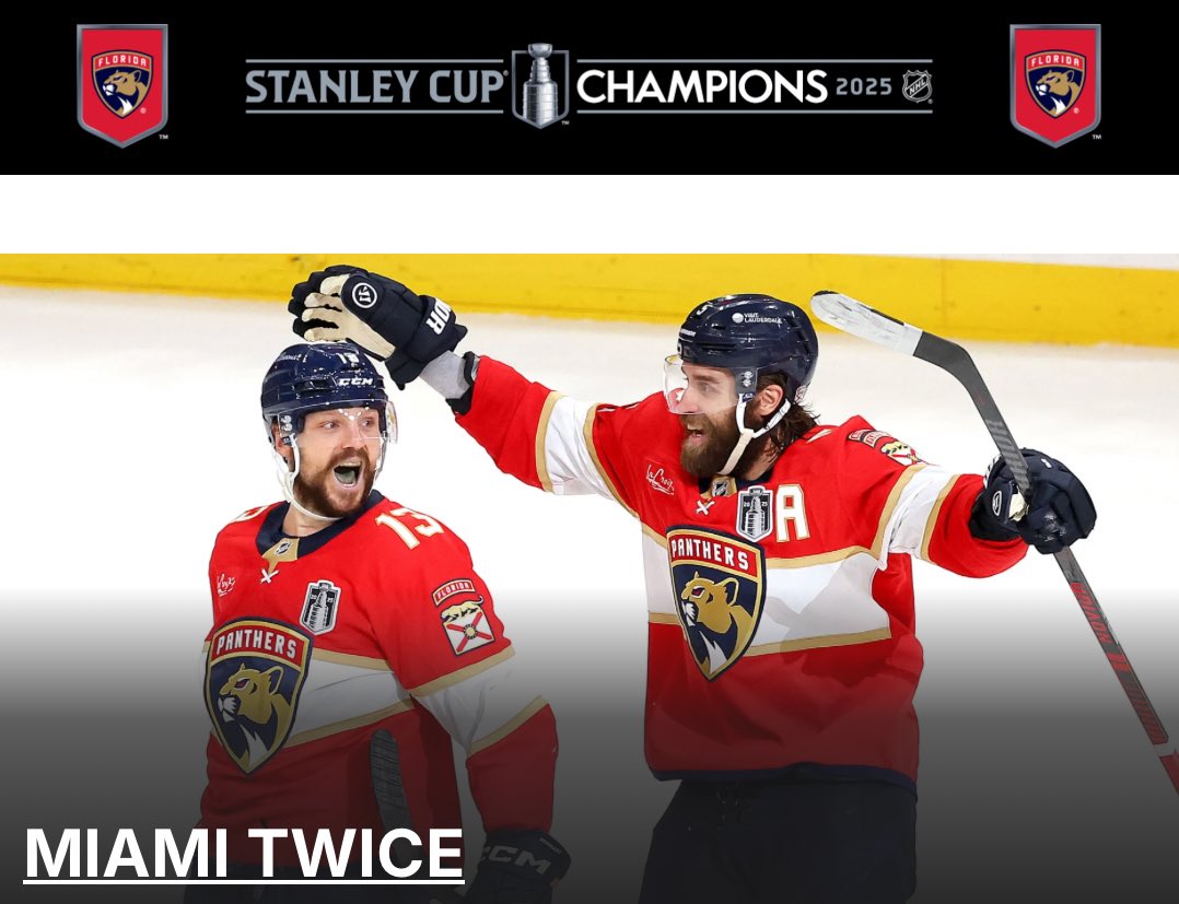 NHL’s official site giving Miami some love for the Florida Panthers Stanley Cup repeat