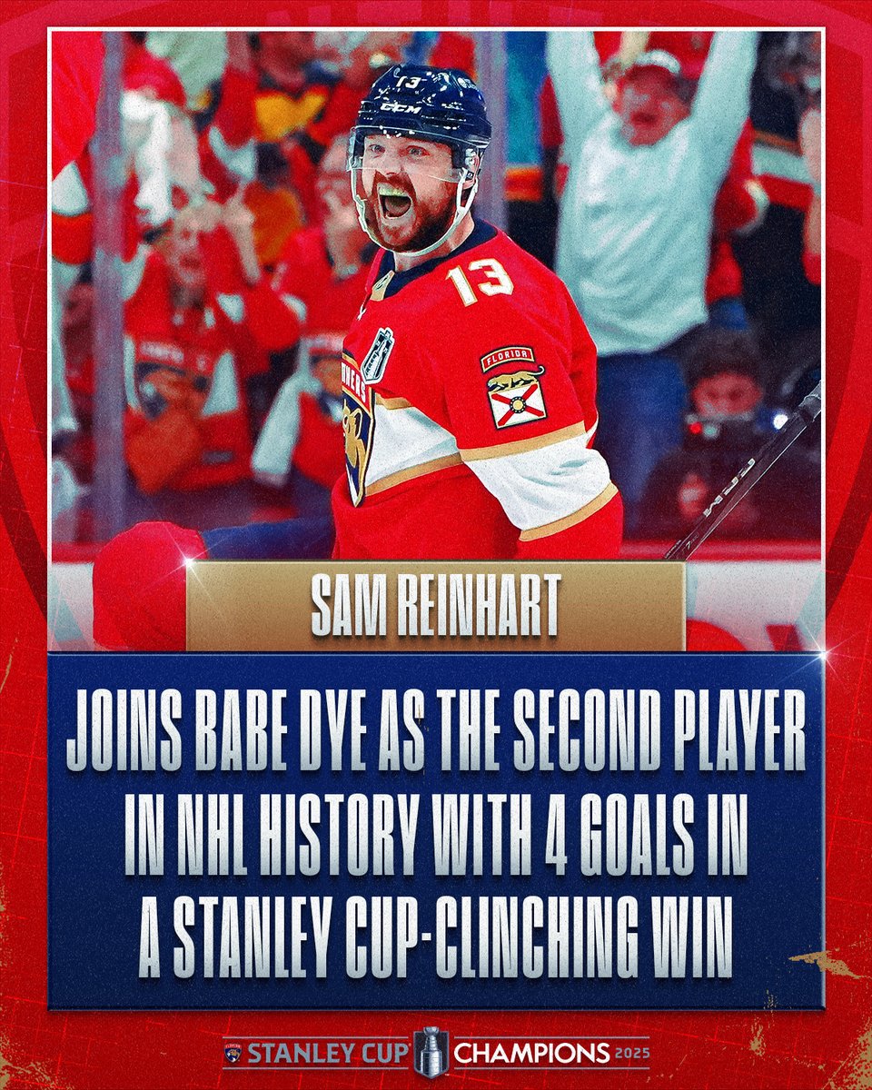 NHL's tweet image. WHAT A PERFORMANCE BY SAM REINHART 🚨🚨🚨🚨 #StanleyCup