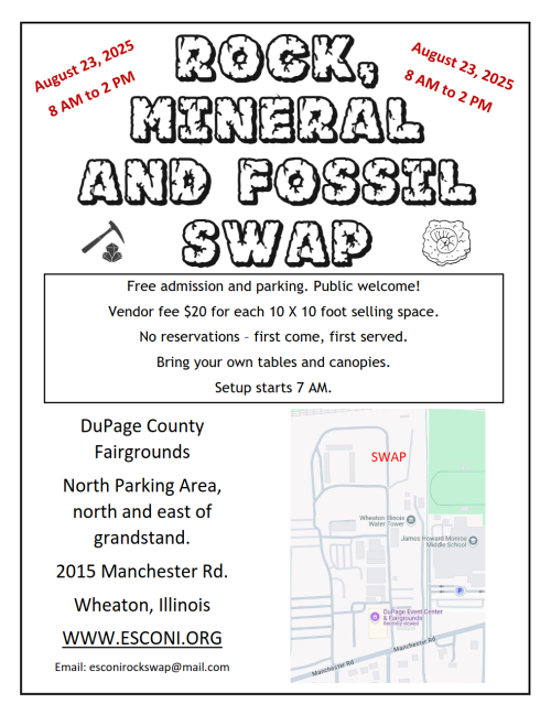 ESCONI's tweet image. ESCONI Rock, Mineral, and Fossil Swap - August 23rd, 2025 - DuPage County Fairgrounds #rocks #minerals #fossils #swapmeet
esconi.org/esconi_earth_s…