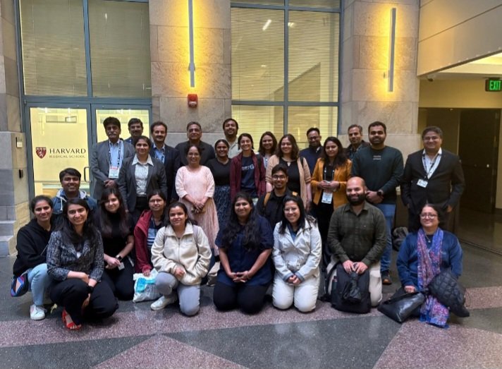 With the students at Harvard medical school.