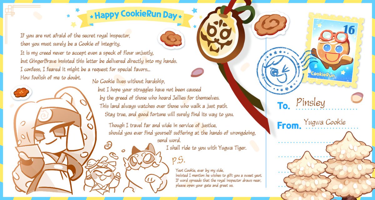 ์ฉ๊ฐํ ์ฟ ํค ๐๐ถ๐ป๐ด๐ฒ๐ฟ Brave (@gingerbrave_dev) on Twitter photo ๐ฎReply for #16th_CookieLetter has arrived!
<a href="/Pinz_whimzical2/">โฅโหlesbian kumihoหโโนโข (#1 ๐ฆ๐
โmuncher)</a>
Hello, Pinsley!
Here is your reply from Yugwa Cookie!
Their vibe? SO COOOOOL๐คฉ
๐Join the BRAVE EXPLORERS
bit.ly/3SLxlzH
#CookieRun_16th #Happy_CookieRunDay ๐ฎReply for #16th_CookieLetter has arrived!
<a href="/Pinz_whimzical2/">โฅโหlesbian kumihoหโโนโข (#1 ๐ฆ๐
โmuncher)</a>
Hello, Pinsley!
Here is your reply from Yugwa Cookie!
Their vibe? SO COOOOOL๐คฉ
๐Join the BRAVE EXPLORERS
bit.ly/3SLxlzH
#CookieRun_16th #Happy_CookieRunDay