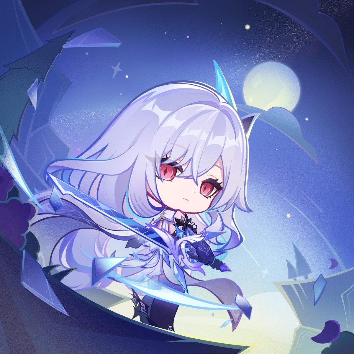 Paimon2theMoon's tweet image. Skirk – Character Illustration

&quot;Get some sleep. I&apos;ll be practicing my bladework for a while longer.&quot;

#GenshinImpact #Skirk