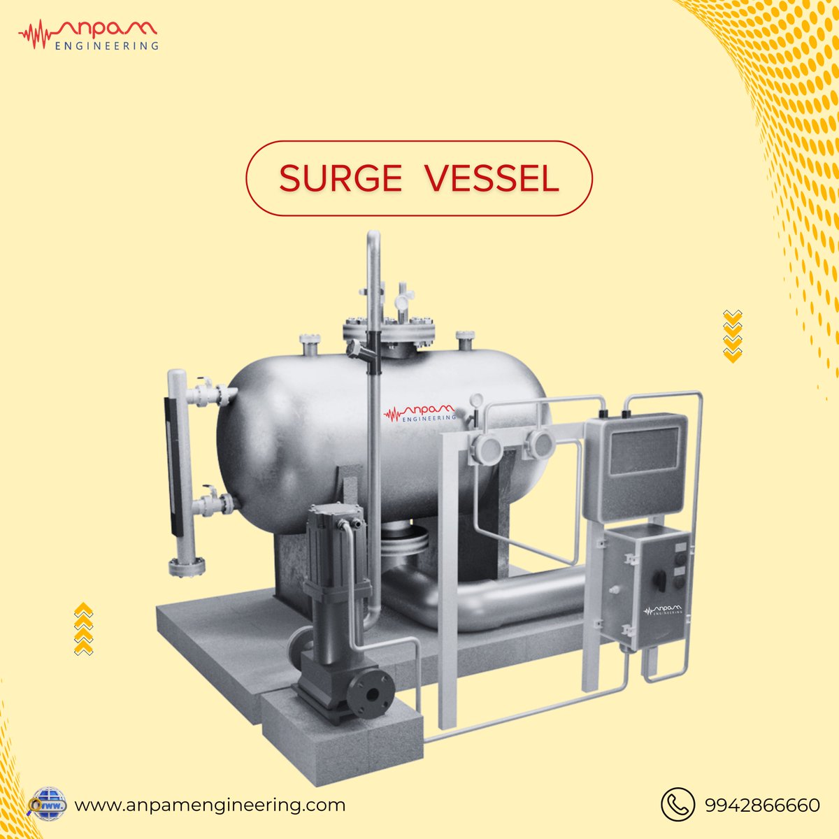 AnpamEng's tweet image. Experience precision and reliability with Surge Vessels through Anpam Engineering – engineered to shield your structures from pressure fluctuations and make sure optimal performance.
. 📞 +91 9942866660 ,  Visit:anpamengineering.com
.
#ManufacturerCompany #AnpamEngineering