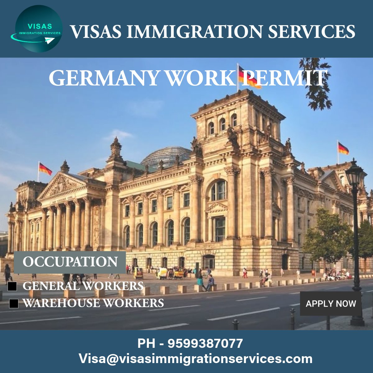 ServicesVisas's tweet image. Germany continues to welcome semi-skilled labor through structured work permit programs. General warehouse workers with valid job offers and basic qualifications may be eligible for legal employment in Germany under the Skilled and Semi-Skilled Worker Pathway. #GermanyWorkPermit