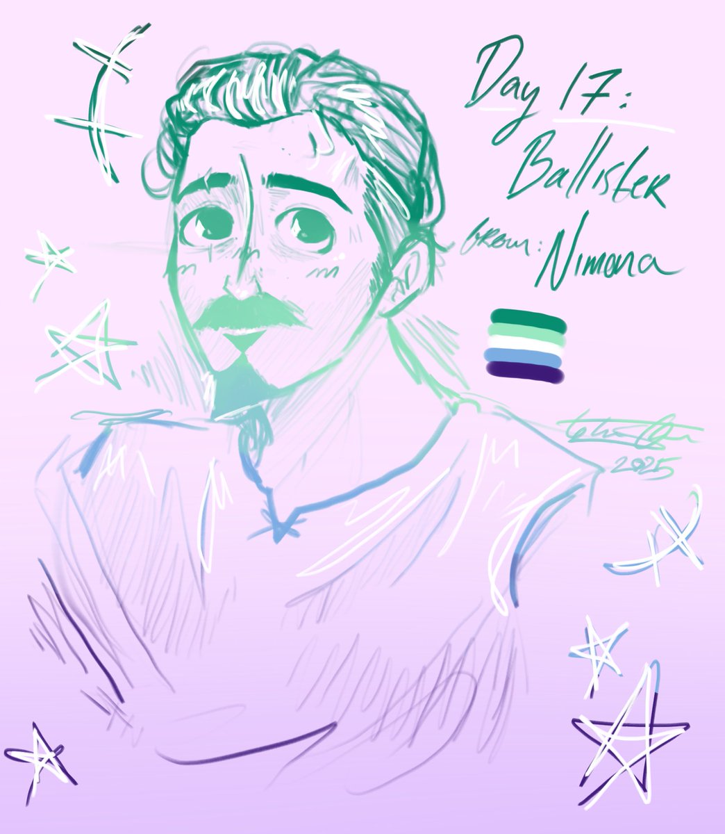 spomsart's tweet photo. HAPPY PRIDE BALLISTER 💚🩵🤍🩵💙 
☆ 
#HappyPrideMonth #HappyPrideMonth2025 #LGBTQArtist #ArtistOnTwitter #Nimona #BallisterxAmbrosius #Fanart https://t.co/LnhKultNYu