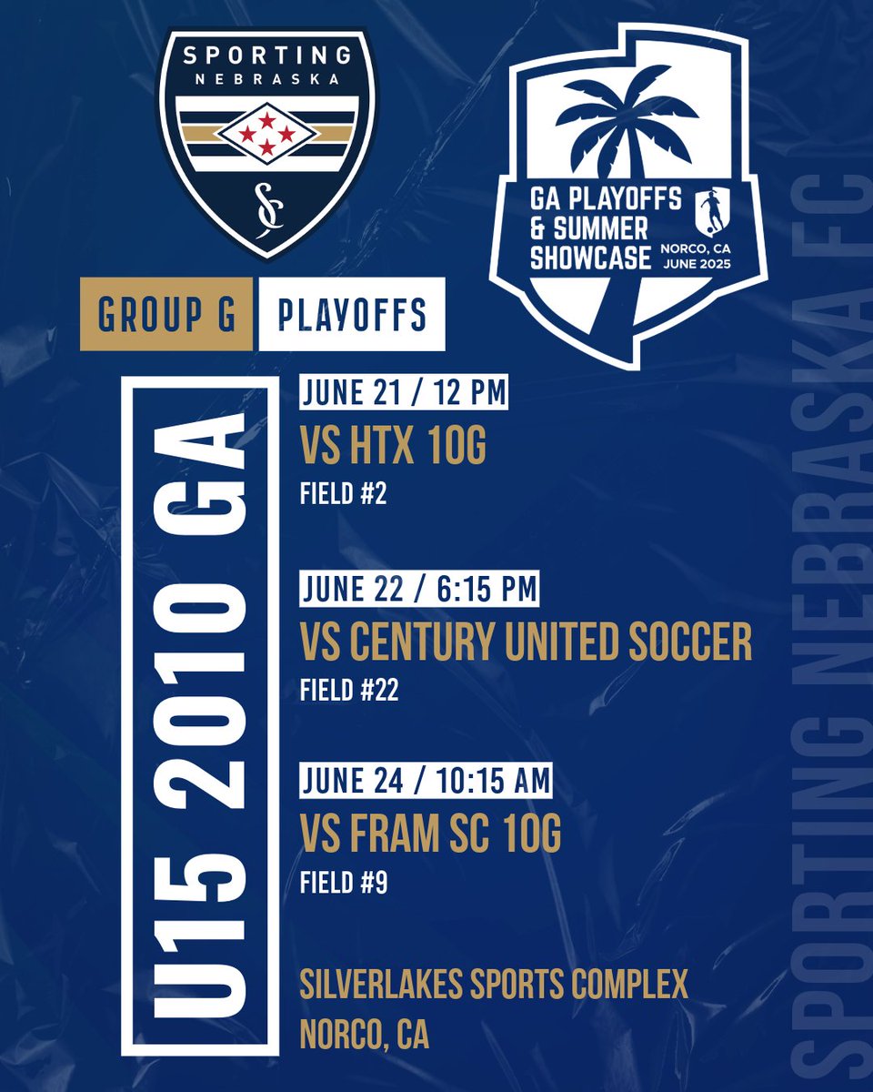 SportingNEGirlsGA (@snfcgirlsga) on Twitter photo 2โฃ DAYS till the GA Playoffs & Summer Showcase. Flights are booked, bags are packed, and players are ready to hit the pitch! See you in Cali ๐ท
<a href="/GAcademyLeague/">Girls Academy</a>
<a href="/SportingNE_FC/">SportingNebraskaFC</a> 2โฃ DAYS till the GA Playoffs & Summer Showcase. Flights are booked, bags are packed, and players are ready to hit the pitch! See you in Cali ๐ท
<a href="/GAcademyLeague/">Girls Academy</a>
<a href="/SportingNE_FC/">SportingNebraskaFC</a>