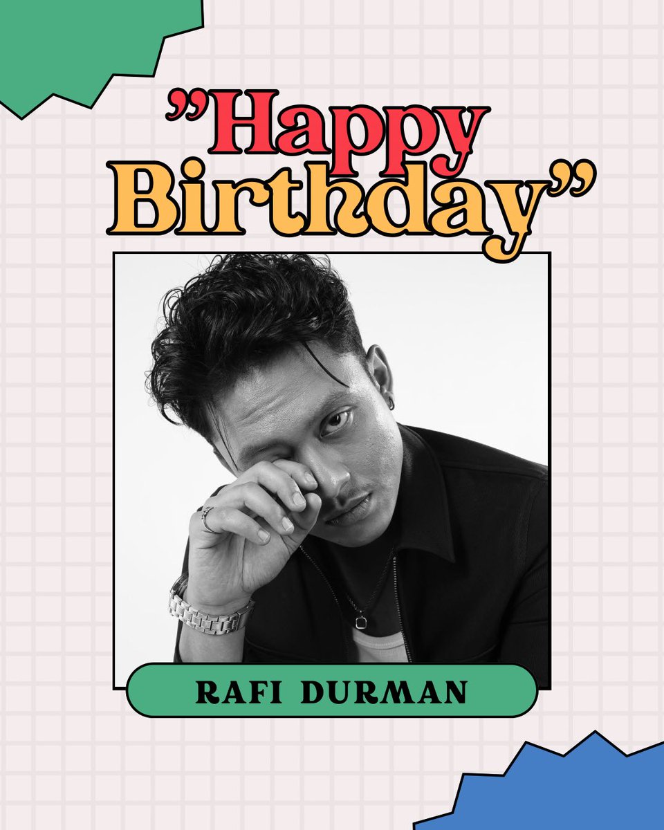Happy Birthday Rafi Durman🎂🎉🥳

Sukses selalu, Panjang umur, Sehat dan selalu bisa mengisnpirasi di Industri Musik Indonesia ya

Wish You All The Best, Rafi 🙌

#SMNTALENT
#SMNChannel
#ManagementArtist
#TalentManagement