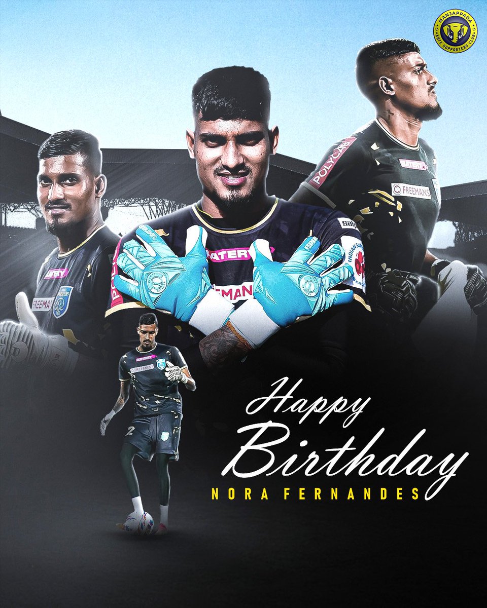 kbfc_manjappada's tweet image. Happy Birthday, Nora Fernandes!🎂🎉
Wishing our shotstopper a day filled with saves, smiles, and celebrations.
#Manjappada #KBFC #Blasters