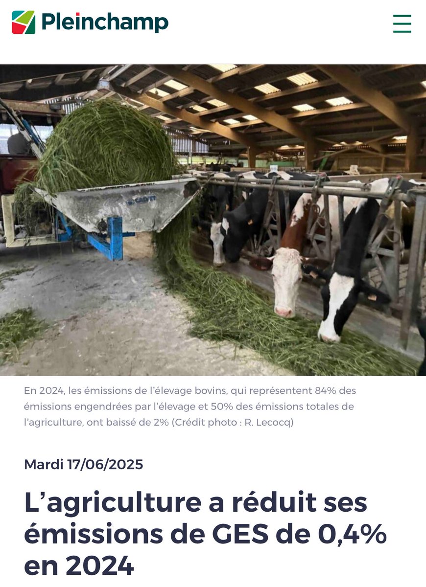 RvP 3️⃣articles du jour (18/06) ⤵️

✅plan de Europe pour bannir le #gaz russe ✔️lesechos.fr/monde/europe/l…

✅#PAC seule politique européenne en danger de disparition ✔️lopinion.fr/international/…

✅L’#agriculture a réduit ses émissions de GES de 0,4% en 2024 ✔️pleinchamp.com/actualite/l-ag…