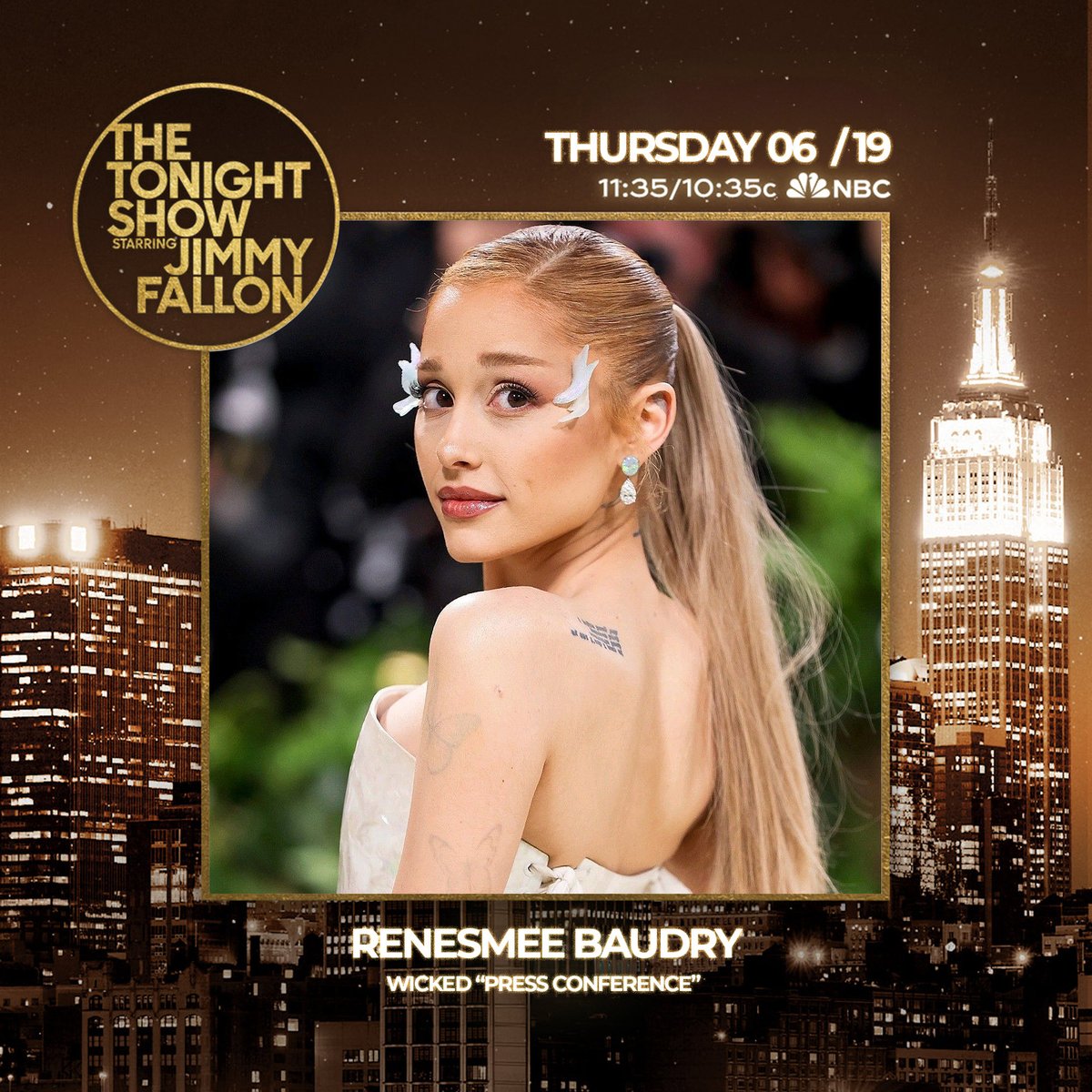 TonightShowJFRP's tweet photo. © 𝗧𝗵𝗲 𝗧𝗼𝗻𝗶𝗴𝗵𝘁 𝗦𝗵𝗼𝘄! 
🎙️• 𝖩𝗂𝗆𝗆𝗒 𝖥𝖺𝗅𝗅𝗈𝗇 / 𝗡𝗬𝗖 🗽
𝗥𝗲𝗮𝗱 𝗠𝗼𝗿𝗲: #TonightShowJFRP

This Thursday, June 19, Renesmee Baudry (@iredwinesuprnva) will be joining us to talk all things #WickedTheFilmRP — don’t miss it! ✨ https://t.co/3YWuqRsaLw