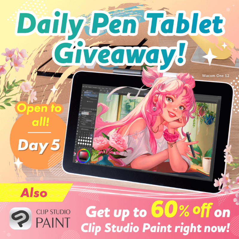 clipstudiopaint's tweet photo. Win a pen display✨

Giveaway day 5! Just follow &amp; repost this post to enter.
One person will win per day. 

Enter on other platforms for more chances to win!
Ends June 24, 2025, 8 a.m. UTC.

Details:
https://t.co/is23VB3wfj