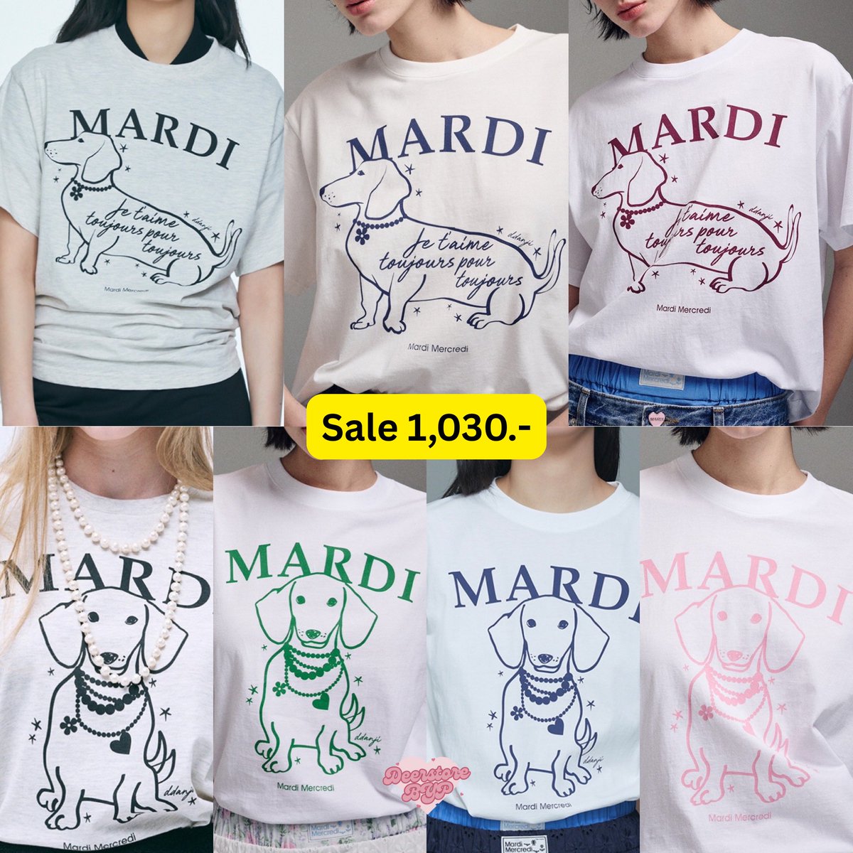 PREORDER MARDI 🌻💖
วันนี้ลดสินค้าหมวด TSHIRT ทั้งหมด 

ราคาเริ่มต้น 850฿ - 1,290฿ 

มัดจำได้ตัวละ 300 
ปิดรับ 20/6 20:00