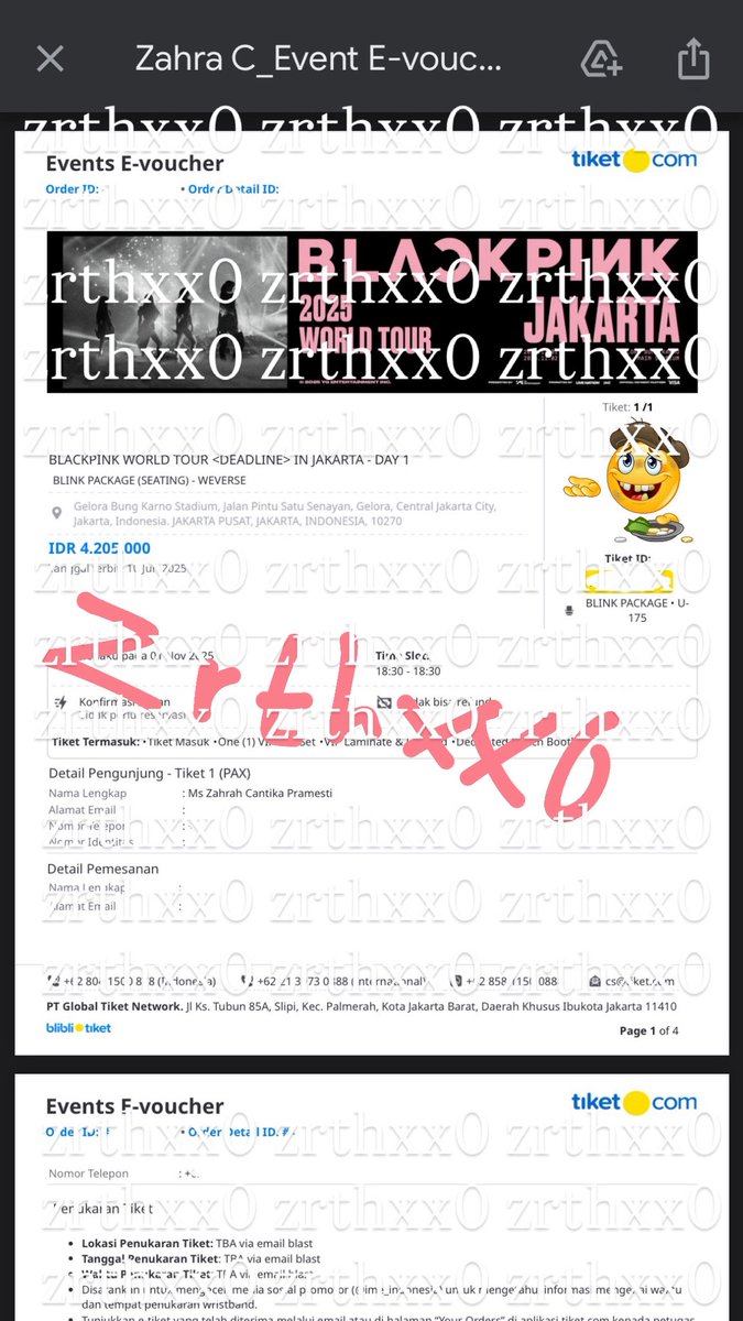 str0berr1's tweet photo. ‼️ WTS [ WANT TO SALE ] ‼️
౨ৎ BLACKPINK DEADLINE VIP BLINK SEATING DAY 1 Jakarta [Presale Weverse SN U - 1xx] 

• Bisa DP - pelunasan saat sudah jadi tiket fisik 
• tiket jastip di @/seezni.id proof ada di pict 2 
• Dom Jakarta📍
• Price ask by dm‼️

#blackpinkjakarta https://t.co/OHe8ZUjuSV