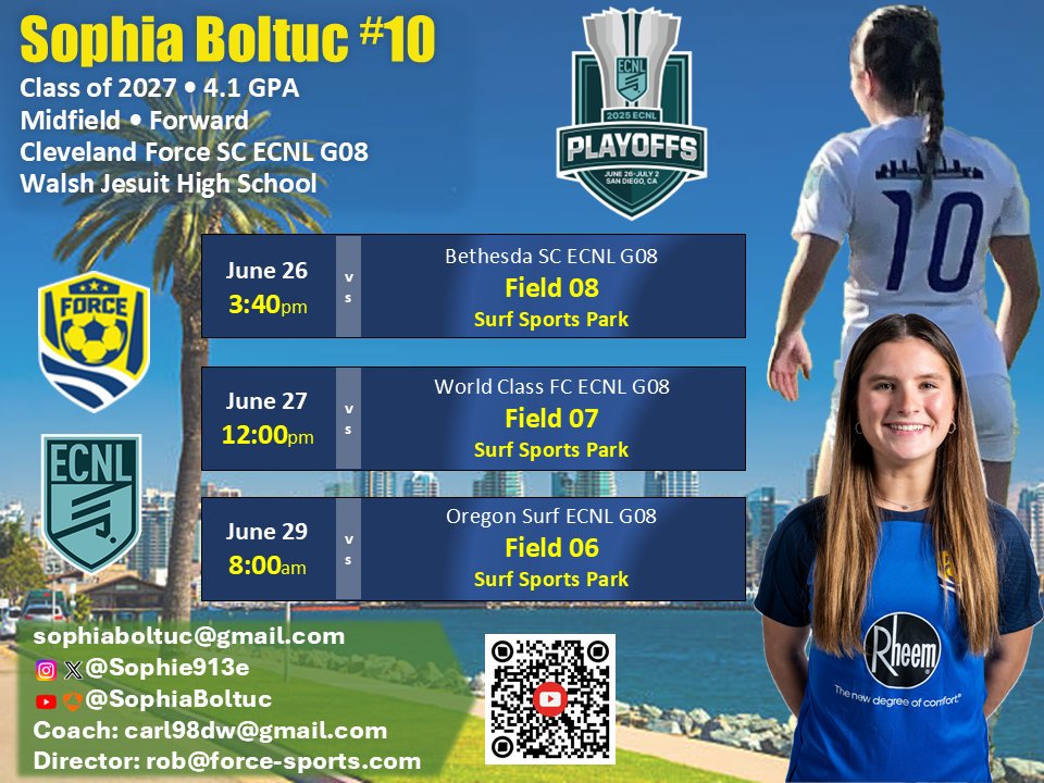 Sophia Boltuc 2027 🇺🇸🇵🇱 (@sophie913e) on Twitter photo #ecnlplayoffs schedule drop! Can't wait to see you there! Go Force!
<a href="/TheECNL/">The ECNL</a>
<a href="/ECNLgirls/">ECNL Girls</a>
<a href="/PrepSoccer/">Prep Soccer ⚽️</a>
<a href="/ImYouthSoccer/">ECNL/GA/Recruiting/College Soccer</a>
<a href="/TheSoccerWire/">SoccerWire</a>
<a href="/TopDrawerSoccer/">TopDrawerSoccer</a>
<a href="/ps_nation_/">Prep Sports Nation</a>
<a href="/wearesoccer_oh/">We Are Soccer Ohio</a>
#soccer #soccerplayer #ecnl #ecnlgirls #classof2027 #recruitment #Uncommitted2027 #ecnlplayoffs schedule drop! Can't wait to see you there! Go Force!
<a href="/TheECNL/">The ECNL</a>
<a href="/ECNLgirls/">ECNL Girls</a>
<a href="/PrepSoccer/">Prep Soccer ⚽️</a>
<a href="/ImYouthSoccer/">ECNL/GA/Recruiting/College Soccer</a>
<a href="/TheSoccerWire/">SoccerWire</a>
<a href="/TopDrawerSoccer/">TopDrawerSoccer</a>
<a href="/ps_nation_/">Prep Sports Nation</a>
<a href="/wearesoccer_oh/">We Are Soccer Ohio</a>
#soccer #soccerplayer #ecnl #ecnlgirls #classof2027 #recruitment #Uncommitted2027