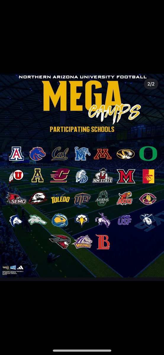 Sergio Raygada (@sergioraygada8) on Twitter photo I will be at <a href="/NAU_Football/">NAU Football</a> Mega Camp this Saturday! Ready to compete!
<a href="/FettNick/">Coach Fett</a> <a href="/CoachB_Larson/">Bryan Larson</a> <a href="/Coach_Ena/">Eti Ena</a> <a href="/Coach_Fishback/">Nelson Fishback</a> <a href="/KCBakk31/">Kyle Bakken</a> <a href="/PrepRedzoneAZ/">Prep Redzone Arizona</a> <a href="/Riggo4456/">Coach Brett Darling</a> <a href="/GametimeRC/">Gametime Recruiting & Consulting</a> <a href="/DonnyMooreJr/">Coach Moore</a> <a href="/MicaMountainFB/">Mica Mountain Football</a> <a href="/coachjmacarthur/">Coach Mac</a> <a href="/BJMedia1/">BJ Media</a> <a href="/gavinlutman18/">Coach Gavin Lutman</a>
<a href="/CoachG_520/">Garrett Roznovsky</a>
<a href="/ZimmermannWyatt/">Wyatt Zimmermann</a> I will be at <a href="/NAU_Football/">NAU Football</a> Mega Camp this Saturday! Ready to compete!
<a href="/FettNick/">Coach Fett</a> <a href="/CoachB_Larson/">Bryan Larson</a> <a href="/Coach_Ena/">Eti Ena</a> <a href="/Coach_Fishback/">Nelson Fishback</a> <a href="/KCBakk31/">Kyle Bakken</a> <a href="/PrepRedzoneAZ/">Prep Redzone Arizona</a> <a href="/Riggo4456/">Coach Brett Darling</a> <a href="/GametimeRC/">Gametime Recruiting & Consulting</a> <a href="/DonnyMooreJr/">Coach Moore</a> <a href="/MicaMountainFB/">Mica Mountain Football</a> <a href="/coachjmacarthur/">Coach Mac</a> <a href="/BJMedia1/">BJ Media</a> <a href="/gavinlutman18/">Coach Gavin Lutman</a>
<a href="/CoachG_520/">Garrett Roznovsky</a>
<a href="/ZimmermannWyatt/">Wyatt Zimmermann</a>