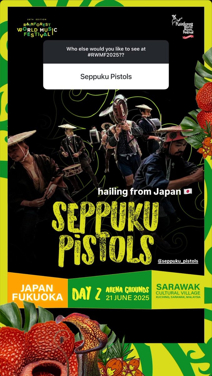 seppuku_pistols's tweet photo. それぞれの隊員がマレーシアに向けて出発の準備をしている。あたくし隊長は最悪、鉦と褌のみ持ってく旅になりそうじゃ

下記催しと現地異文化交流、以外にもジャングルのワニ付近にも切腹ピストルズ出没

自ら幸運を祈る
乞うご期待 https://t.co/finh5rFDp6