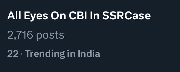 Who is Blocking Justice4SSR, Disha ? (@smk022012) on Twitter photo This is d power of SSRs pure soul, that after 5 yrs of his unfortunate demise
common janta still has:
All Eyes On CBI In SSRCase
<a href="/CBIHeadquarters/">Central Bureau of Investigation (India)</a>
#JusticeForSushant️SinghRajput is pending
<a href="/Dev_Fadnavis/">Devendra Fadnavis</a> ji <a href="/narendramodi/">Narendra Modi</a> ji
#JusticeForDishaSalian This is d power of SSRs pure soul, that after 5 yrs of his unfortunate demise
common janta still has:
All Eyes On CBI In SSRCase
<a href="/CBIHeadquarters/">Central Bureau of Investigation (India)</a>
#JusticeForSushant️SinghRajput is pending
<a href="/Dev_Fadnavis/">Devendra Fadnavis</a> ji <a href="/narendramodi/">Narendra Modi</a> ji
#JusticeForDishaSalian