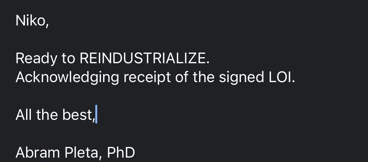 This was last August. Due diligence did its part and I dodged a bullet - although I still think that factory could have been based. Either way, stay tuned. Building a factory is the only way forward.