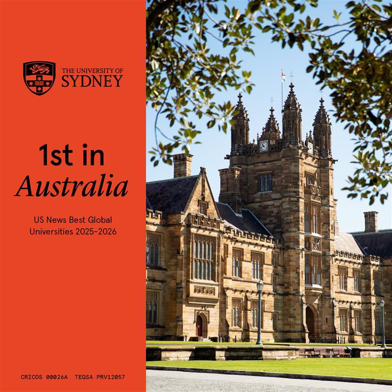 Mark Scott (@mscott) on Twitter photo Delighted to share that the University of Sydney has risen to first in Australia in the US News Rankings!
A wonderful recognition of the depth and breadth of our world-class research excellence. 
go.sydney.edu.au/bC1sGH
#USYD #UniRankings #USNewsRankings Delighted to share that the University of Sydney has risen to first in Australia in the US News Rankings!
A wonderful recognition of the depth and breadth of our world-class research excellence. 
go.sydney.edu.au/bC1sGH
#USYD #UniRankings #USNewsRankings