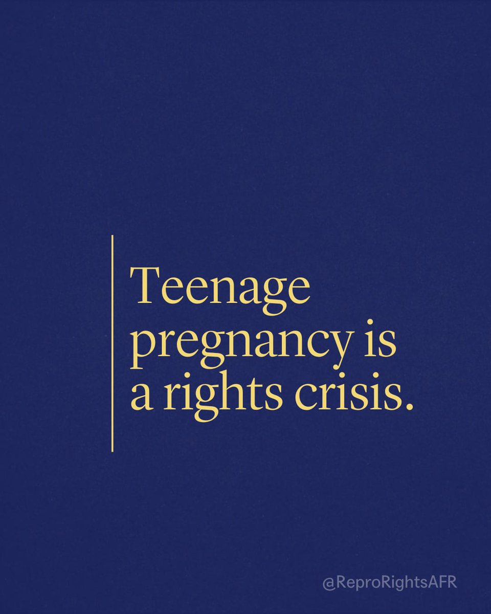 1 in 5 girls in Africa are already mothers by 18. This isn’t just a number — it’s a violation of their rights.
 Learn more: reproductiverights.org/teenage-pregna…