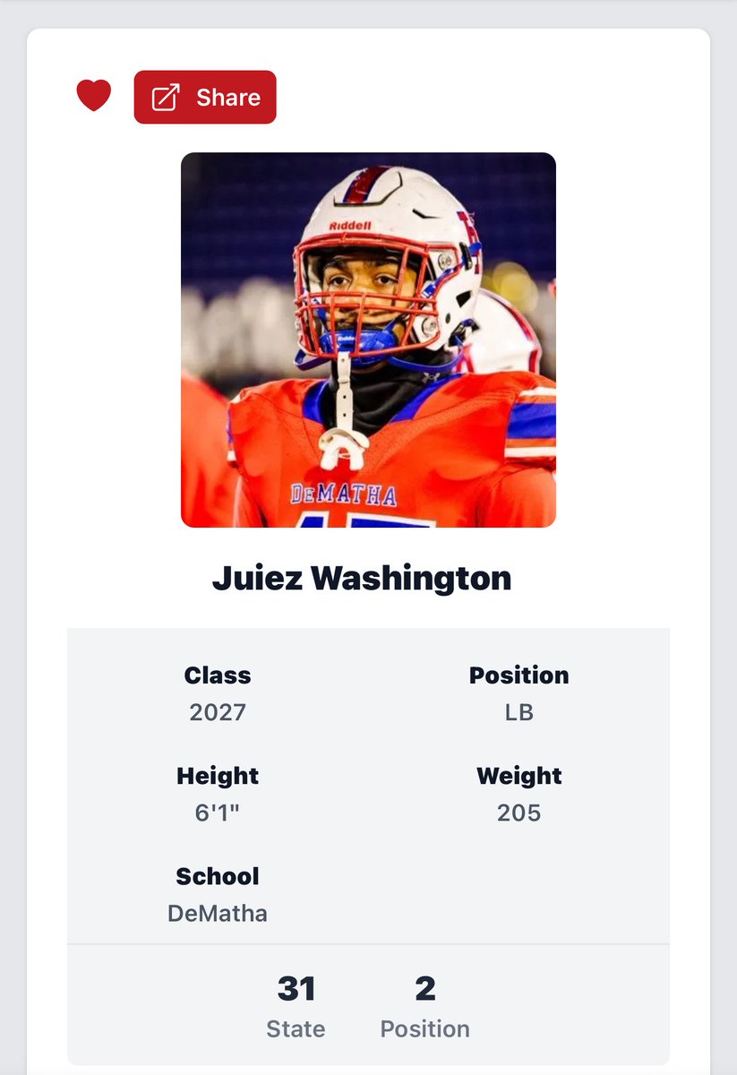 Juiez Washington 2027 (@juiezwashington) on Twitter photo Blessed to be ranked Number 2 LB in the state of Maryland & 31st Best player in Maryland on <a href="/PrepRedzone/">Prep Redzone 🏈</a> <a href="/tdhald/">Todd Haldis</a> <a href="/EdOBrienCFB/">EdOBrienCFB</a> Blessed to be ranked Number 2 LB in the state of Maryland & 31st Best player in Maryland on <a href="/PrepRedzone/">Prep Redzone 🏈</a> <a href="/tdhald/">Todd Haldis</a> <a href="/EdOBrienCFB/">EdOBrienCFB</a>
