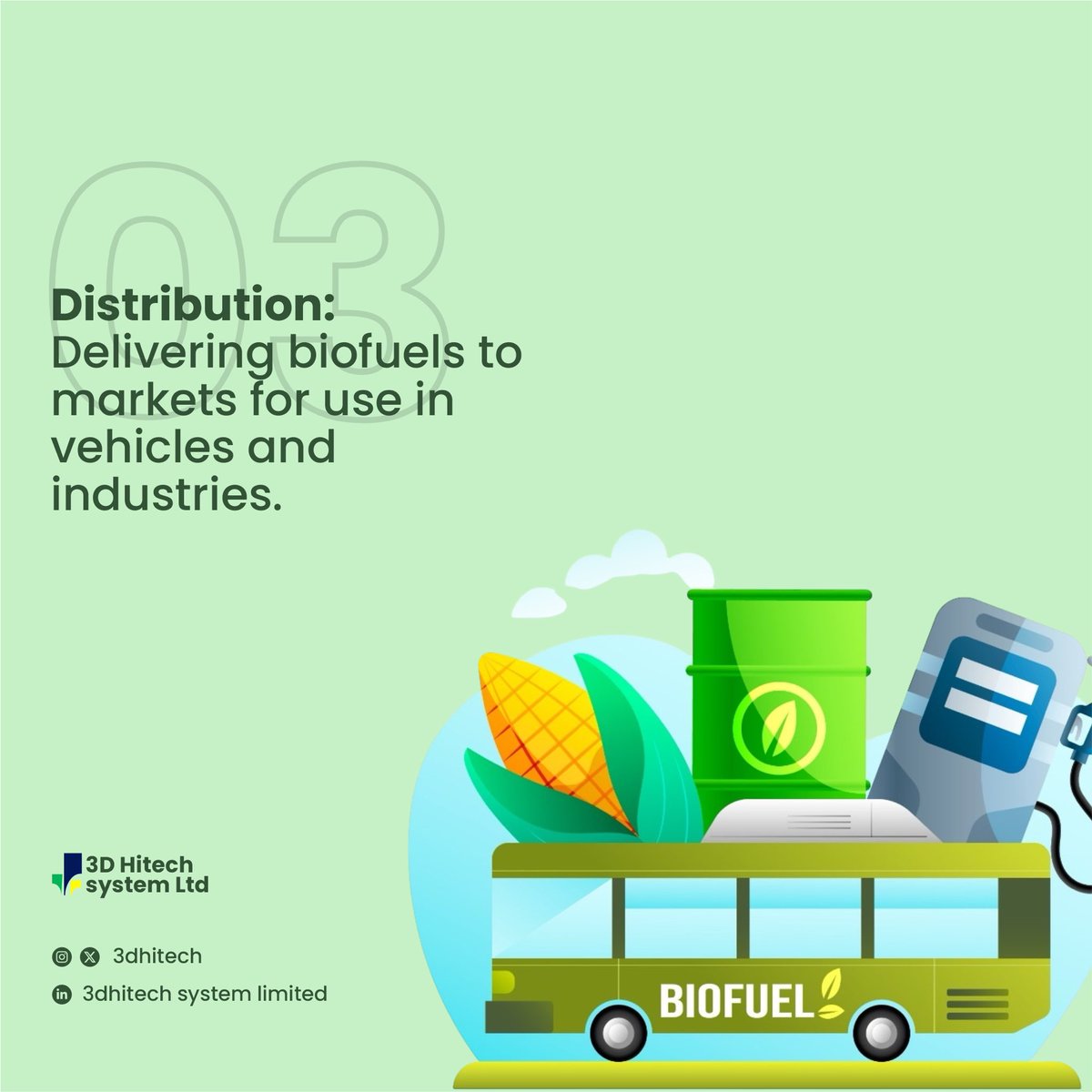 3dHitech's tweet photo. From field to fuel, the biofuel production process is sustainable and innovative. 🌾

#3DHitech #Biofuels #RenewableEnergy #Sustainability #GreenEnergy #EcoInnovation https://t.co/UU55P6vsvD