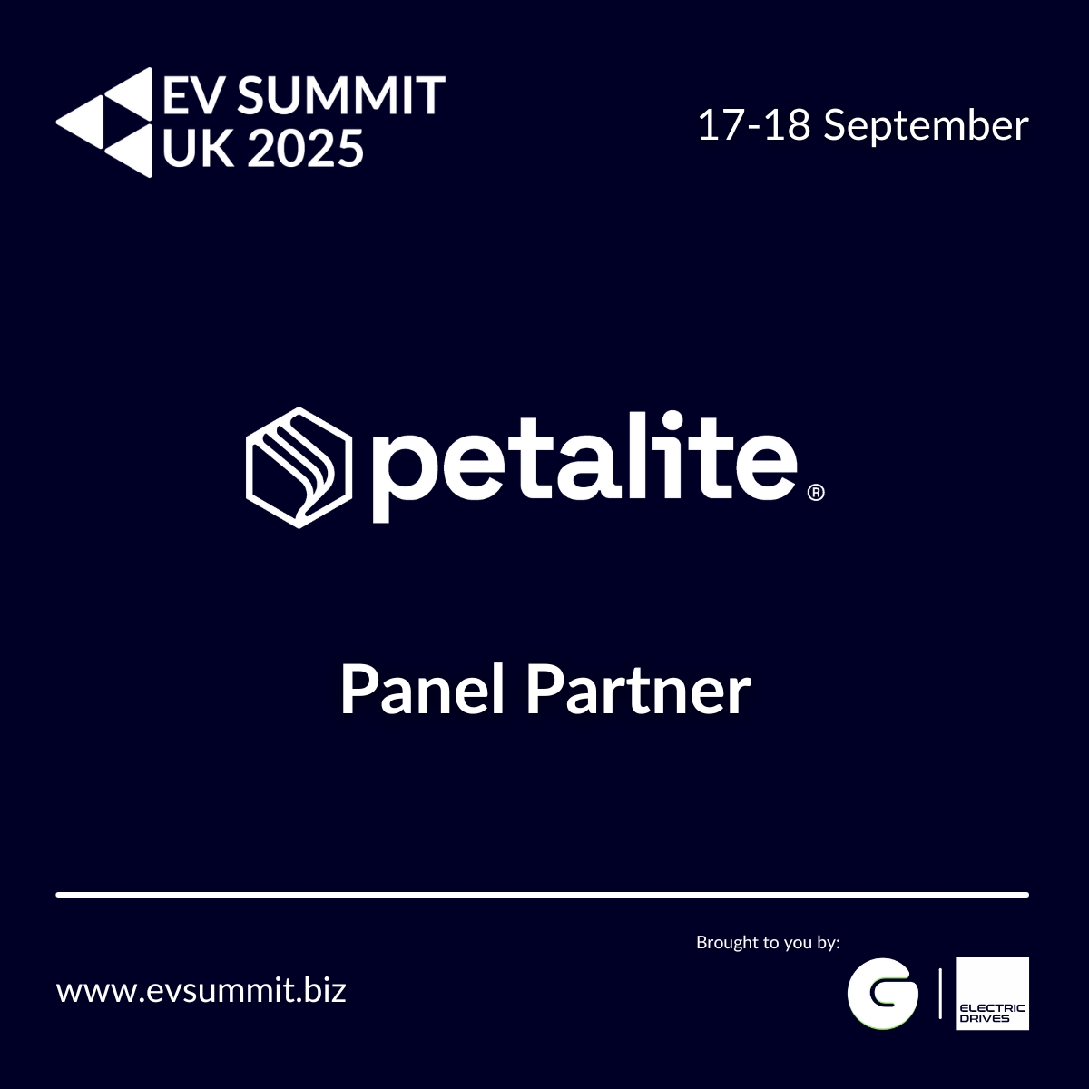 We’re thrilled to welcome Petalite to the #EVSUMMIT as a panel partner!

Their patented SDC tech is redefining rapid EV charging—boosting reliability, scalability &amp; driver experience.

Based in Birmingham, built for the world.

🌐 Learn more: petalite.io

#eMobility