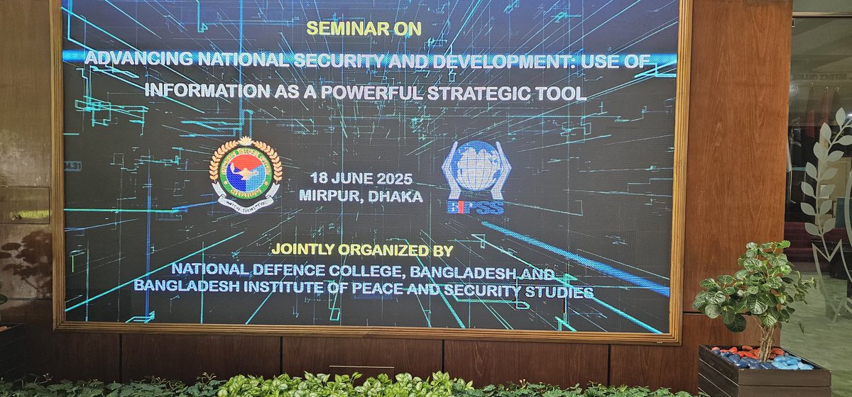 It was a very fruitful seminar on 'Advancing National Security and Development: Use of  Information as a Powerful Strategic Tool' jointly organised by BIPSS and NDC today.