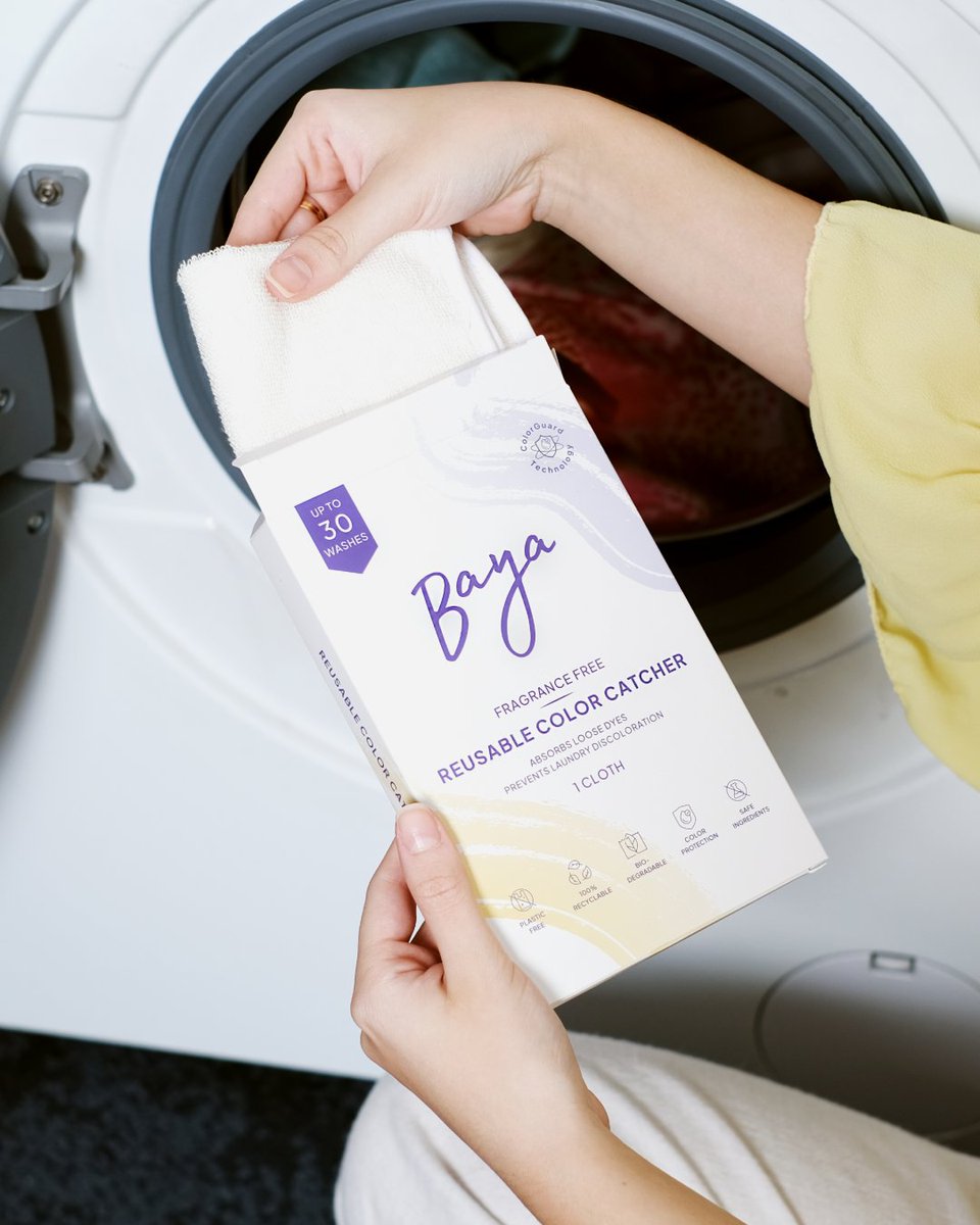 BayaLifeUAE's tweet image. Protect your colors the eco way 🌱

Baya’s 100% cotton Color Catcher lasts up to 30 washes — no plastic, just pure laundry power.

#ColorCatcher #BayaLife #EcoLaundry #SustainableLiving #LaundryTips #GreenLaundry