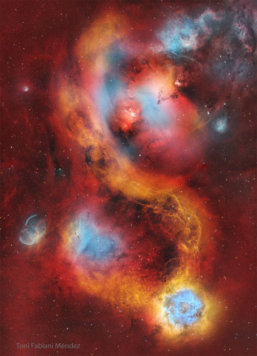 APOD d'ahir per aquesta magnífica imatge de la nebulosa de la Rosetta i altres, obtinguda pel nostre company i soci Toni Fabiani. Enhorabona Toni!

APOD de yer para esta magnífica imagen de la nebulosa de la Rosetta y otras, obtenida por nuestro compañero y socio Toni Fabiani.