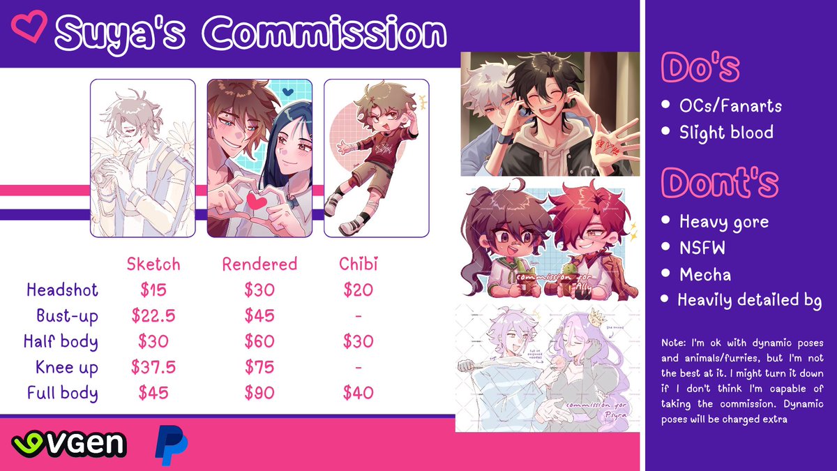 _zzsuya's tweet image. #commsopen #VGenComm
Hey guys! My commission is available~ Feel free to send a proposal through Vgen or hit me in DMs if you're interested
(*❛‿❛)→ vgen.co/_zzsuya
Terms of Service 👇