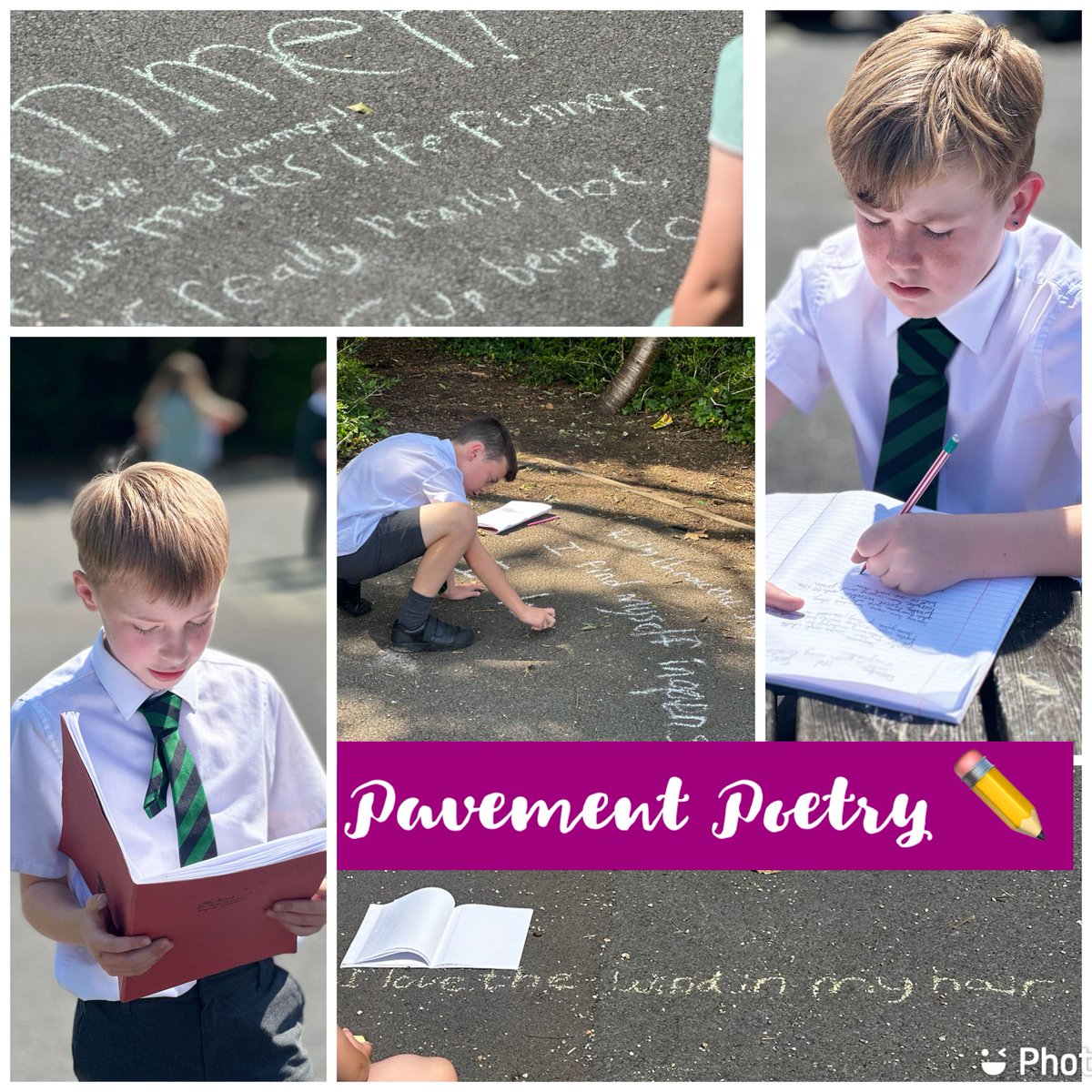 P6ST Pavement Poetry
Miss Torrans' P6 pupils brought their poetry to life in vibrant chalk as part of their Outdoor Learning Literacy lesson.