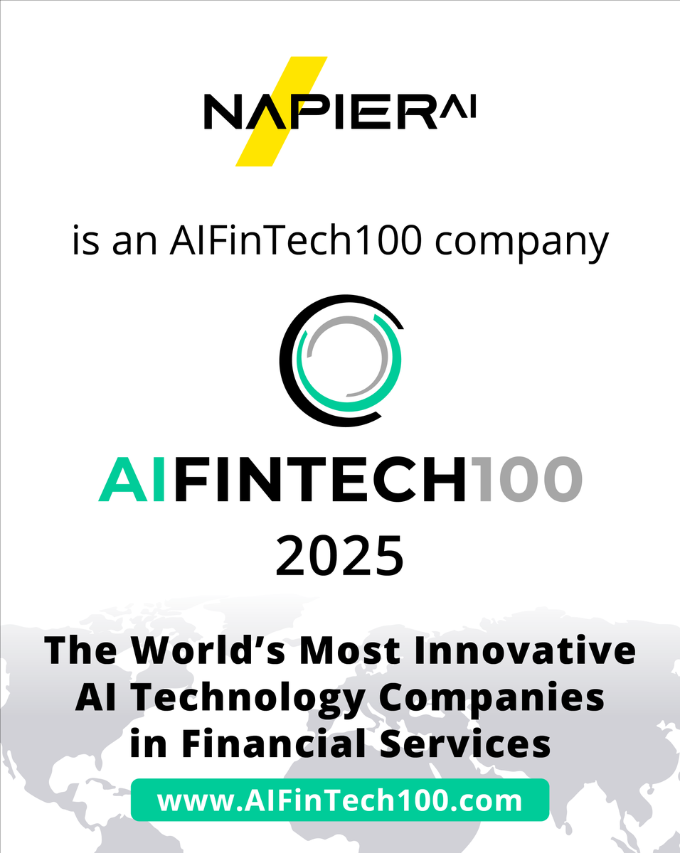 Napier AI is in the AI Fintech 100 list, third year in a row! 

The list curated by Fintech Global, recognises the firms setting new standards for how AI can be applied in financial services around the world. 

Discover the full list here hubs.li/Q03ss5SH0