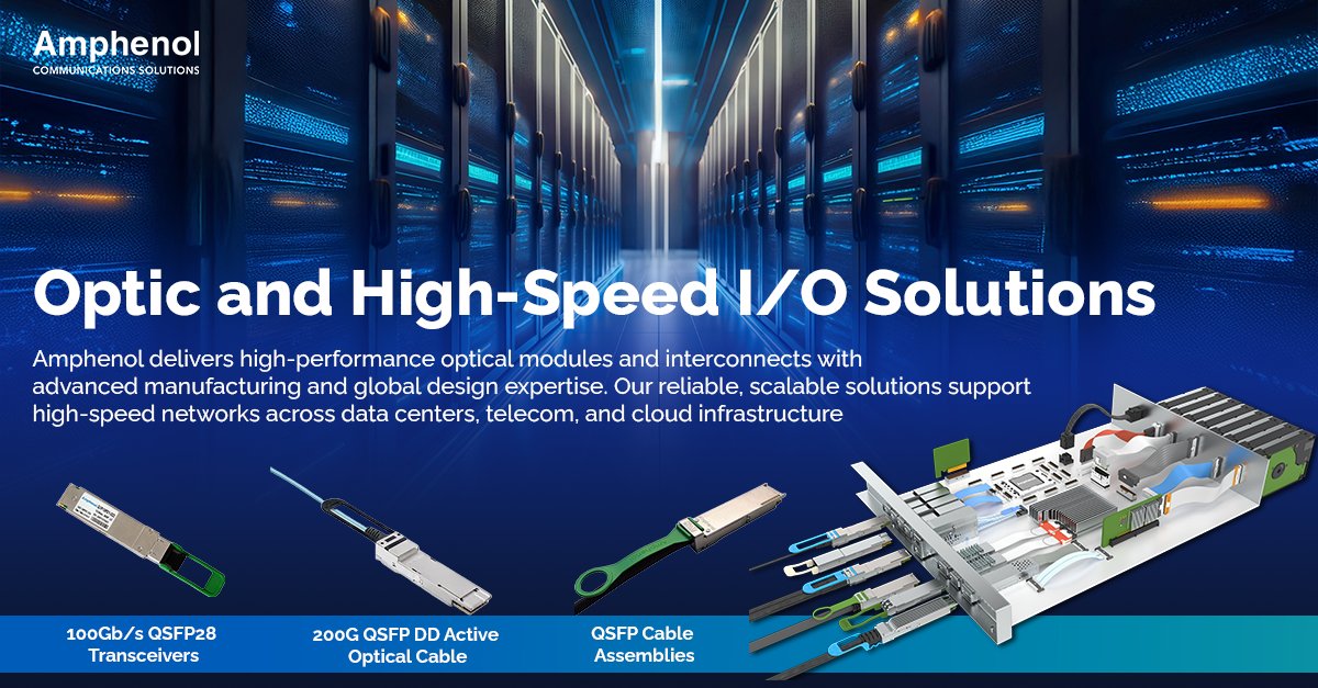AmphenolCS's tweet image. #Amphenol offers the most comprehensive portfolio of High-Speed Input/Output Connectors &amp;amp; Cables, Loopback Modules, #Transceivers &amp;amp; #AOCs in the market. From industry-standard to application-specific designs, we deliver cutting-edge interconnect solutions ow.ly/wZQT50W9Or2