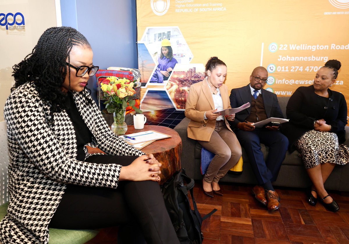 The Office of Deputy Minister <a href="/DrMimmyGondwe/">Deputy Minister of Higher Education and Training</a> together with Mr Mabuza Ngubane, Chief Director for SETA Coordination in the department were briefed by Ms Robyn Vilakazi, Skills Delivery and Quality Assurance Executive at <a href="/ewseta/">EWSETA</a> about the proceedings of the day #SkillsForTheFuture