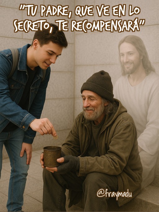 "Tu Padre, que ve en lo secreto, te recompensará". ¿Te atreves a dar todo lo que tienes en este momento en tu bolsillo, bolso o monedero a la primera iglesia, pobre, Cáritas, lampadario... que encuentres sin decírselo a nadie? Sólo a Dios... ¿Lo harás? 

#evangelio #franciscanos