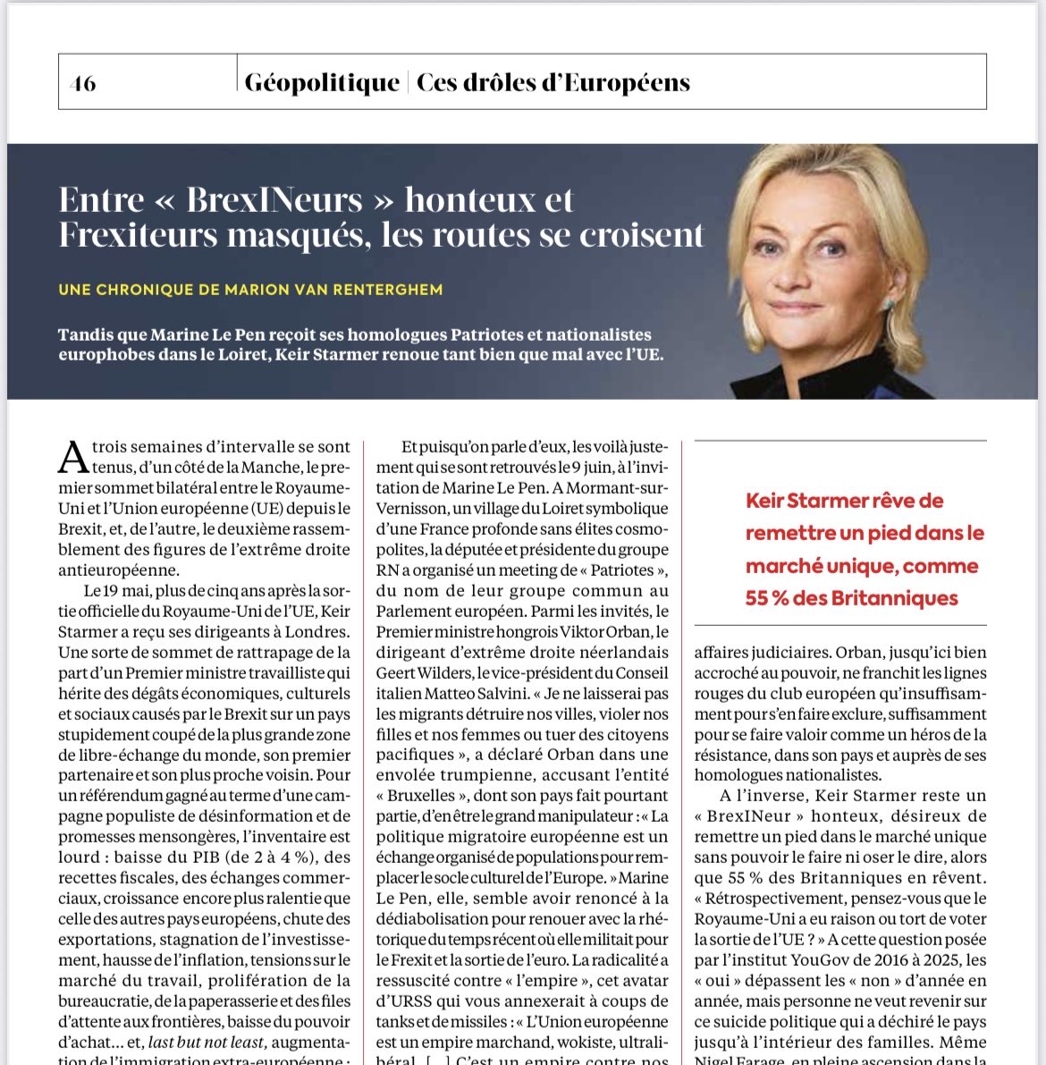 Brexineurs honteux, Brexiteurs masqués. Starmer n’ose pas dire qu’il renoue avec 🇪🇺 malgré la cata du Brexit, Le Pen n’ose+dire qu’elle veut en sortir mais renoue avec son europhobie.
Pourquoi se priver du bon bouc émissaire qu’est l’UE? On y revient en douce une fois au pouvoir.