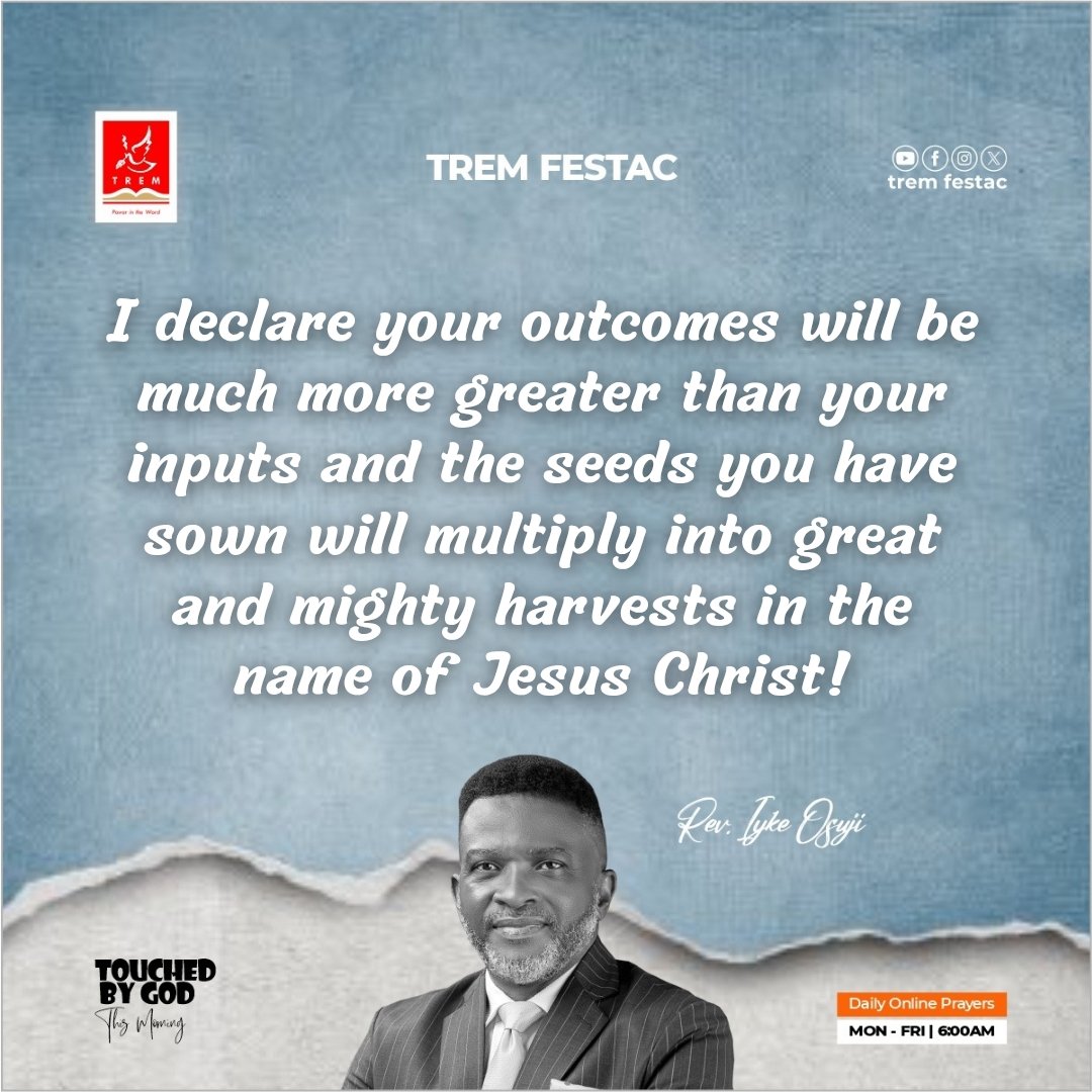 tremfestacypc's tweet photo. Your children shall inherit the earth&amp;enjoy the goodness of the Lord in the land of the living,I speak into your mind solutions for everything that you face in life&amp;you'll know what to do in all situations in Jesus name

Rev. Iyke Osuji

#TREM #TREMFESTAC #TouchedByGodThisMorning https://t.co/LvAjSs340J