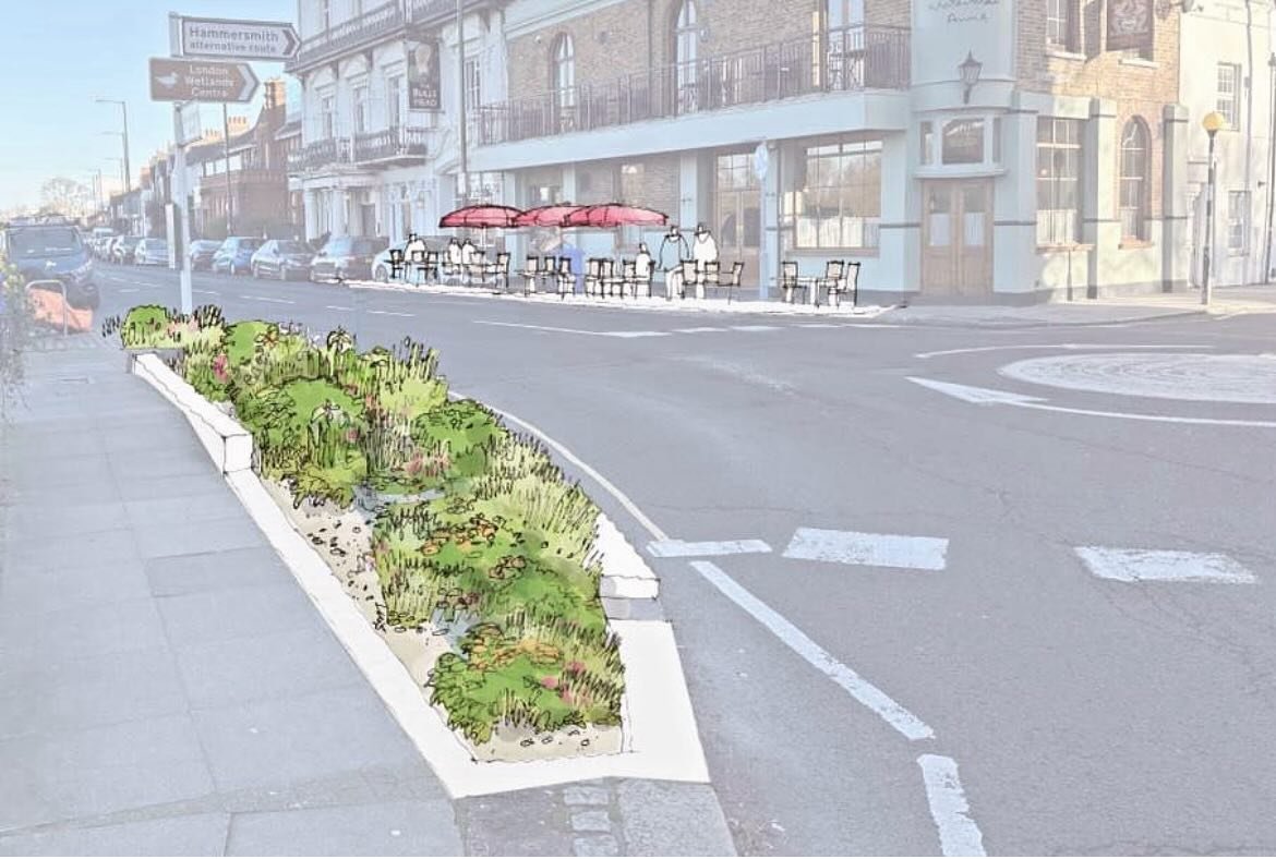 We’re excited to announce a new rain garden at the junction of The Terrace and Lonsdale Road near Barnes High Street

Construction begins 30 June for two weeks during off-peak hours
Traffic lights will be in place, pedestrian crossings will remain open

👉 orlo.uk/O1pKs