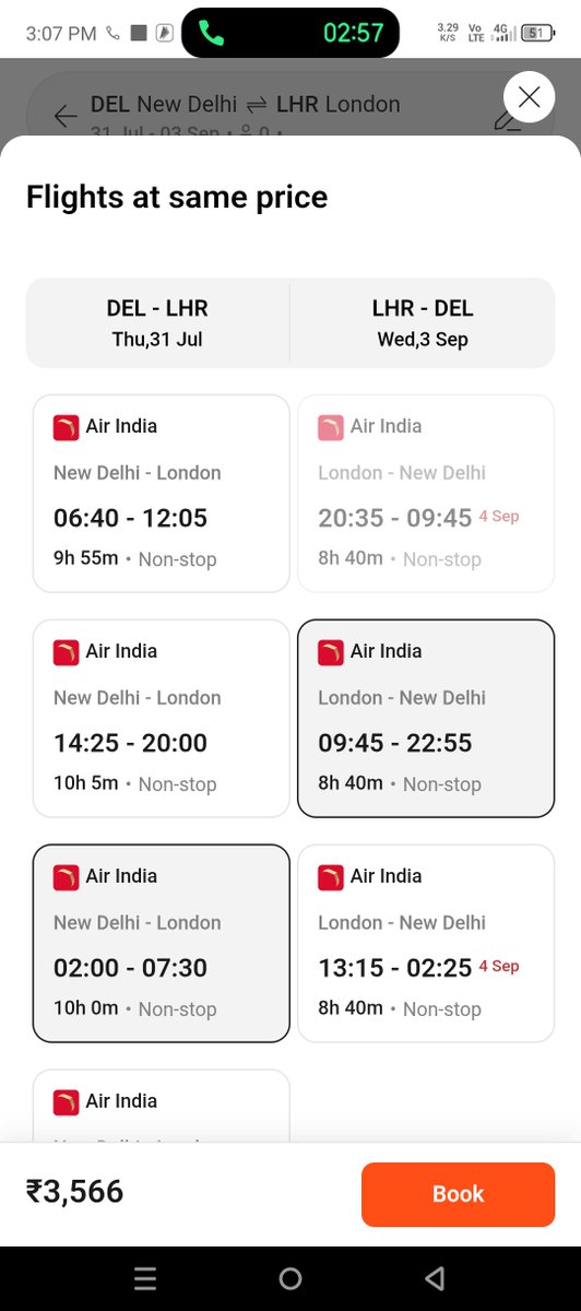 Isnitishkumar's tweet photo. @Cleartrip 
Application shows fare difference of 3566
Customer care told fare difference of 8400 https://t.co/A9W5REkepO