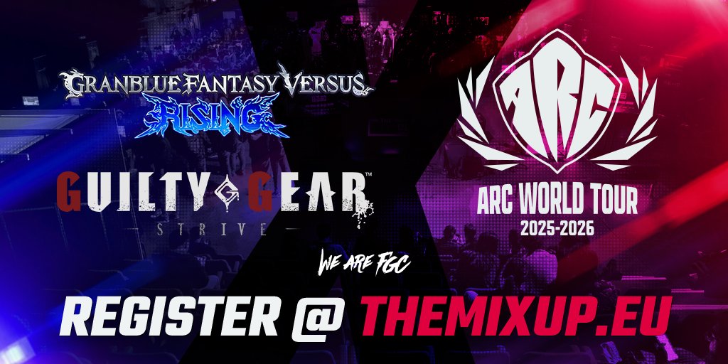Want to be the next #AWT2025 champion?

 #TheMIXUP2025 is part of the Arc World Tour 2025-2026 as a Gold+ Event.

Join the Guilty Gear Strive &amp; Granblue Fantasy Versus: Rising tournaments on July 5 &amp; 6 to collect as many points as possible for #AWT2025 and try to lift the trophy.