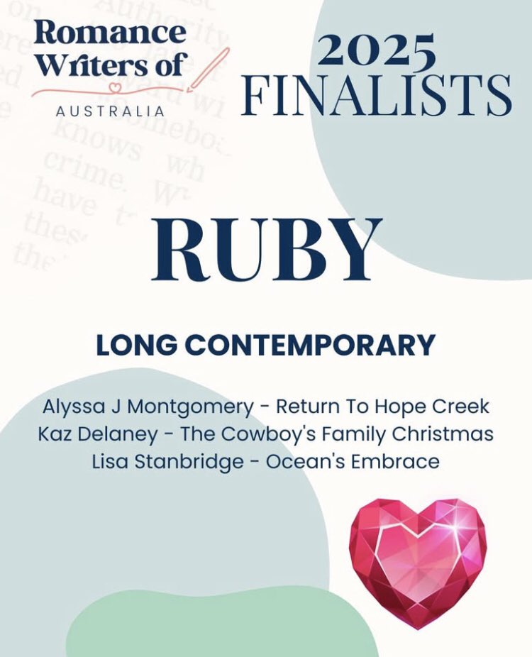 Exciting news!! What a thrill to be a finalist in the RWAus RUBY awards for RETURN TO HOPE CREEK. 🙂💕
