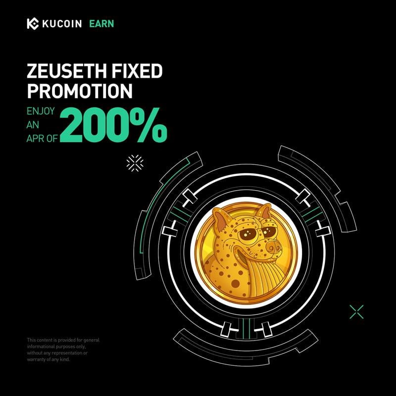 💰ZEUSETH Fixed Promotion, Enjoy an APR of 200%!

⏰Activity Start: 10:00:00 on June 18, 2025 (UTC)

Details: kucoin.com/announcement/e…