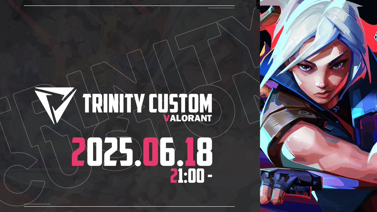 TRINITY (@trinity3eg) on Twitter photo ~ TRINITY CUSTOM VALORANT ~
🗓️ 2025.06.16 (Wed.) 21:00 ~
📺 youtube.com/live/eSolOlQ0c…
🔊 <a href="/shinya_ninose/">二ノ瀬シンヤ@新 LoL配信者</a>
👤 <a href="/ane_mochi78/">【移行中】望月あね|TRIDENT</a>
👤 <a href="/ochiruko_/">よく寝るおちるちゃん</a>
👤 <a href="/amihime_nero/">姫咲あみ🐾🌸</a>
👤 <a href="/humansrayer/">贋世 怪物 -Niseyo Nono- 渋声美少女Vtuber</a>
👤 <a href="/himajin_47hj/">ひまじん</a>
#TRINITYCUSTOM | #VALORANT ~ TRINITY CUSTOM VALORANT ~
🗓️ 2025.06.16 (Wed.) 21:00 ~
📺 youtube.com/live/eSolOlQ0c…
🔊 <a href="/shinya_ninose/">二ノ瀬シンヤ@新 LoL配信者</a>
👤 <a href="/ane_mochi78/">【移行中】望月あね|TRIDENT</a>
👤 <a href="/ochiruko_/">よく寝るおちるちゃん</a>
👤 <a href="/amihime_nero/">姫咲あみ🐾🌸</a>
👤 <a href="/humansrayer/">贋世 怪物 -Niseyo Nono- 渋声美少女Vtuber</a>
👤 <a href="/himajin_47hj/">ひまじん</a>
#TRINITYCUSTOM | #VALORANT