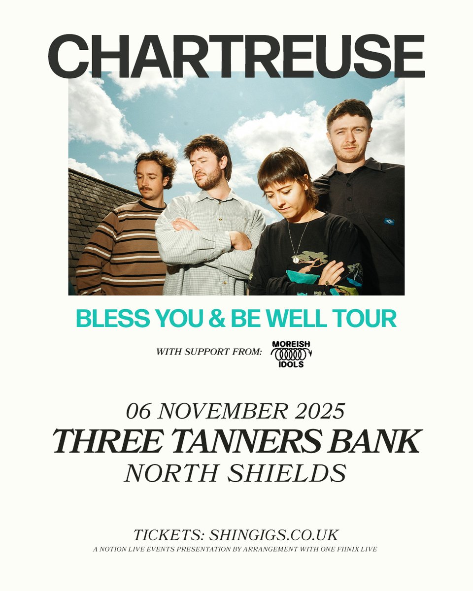 Shin Gigs (@shin_gigs) on Twitter photo N E W S H O W // <a href="/chartreuse_band/">Chartreuse</a> make their way to <a href="/3TannersBank/">ThreeTannersBank</a> this november, tickets on sale friday 10am >> shingigs.co.uk N E W S H O W // <a href="/chartreuse_band/">Chartreuse</a> make their way to <a href="/3TannersBank/">ThreeTannersBank</a> this november, tickets on sale friday 10am >> shingigs.co.uk